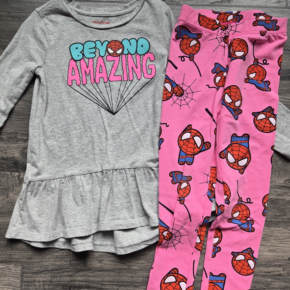 Marvel Spider-Man Pajama Set - Gray and Pink - Picture 3 of 5